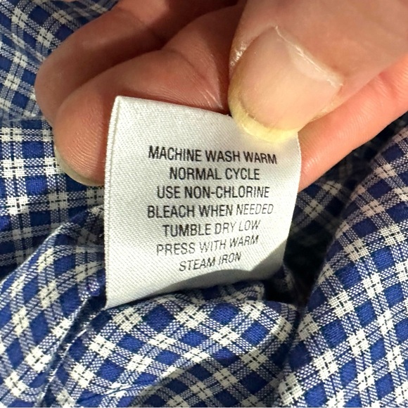 Cremieux 38 Classics Men Blue & White Gingham Long Sleeve Button Up Shirt Sz XXL - Picture 12 of 16